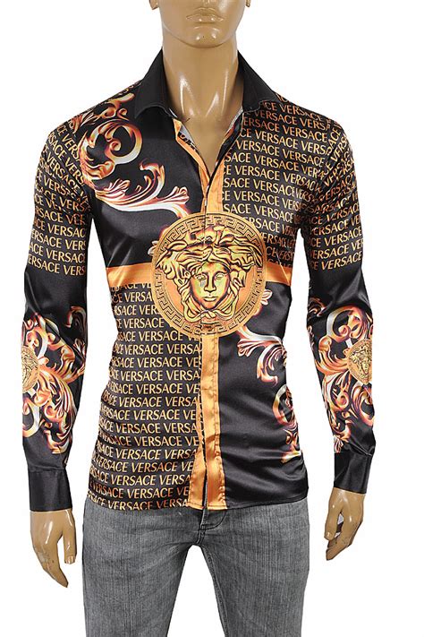 versace stil hemd|Men's Luxury and Designer Shirts .